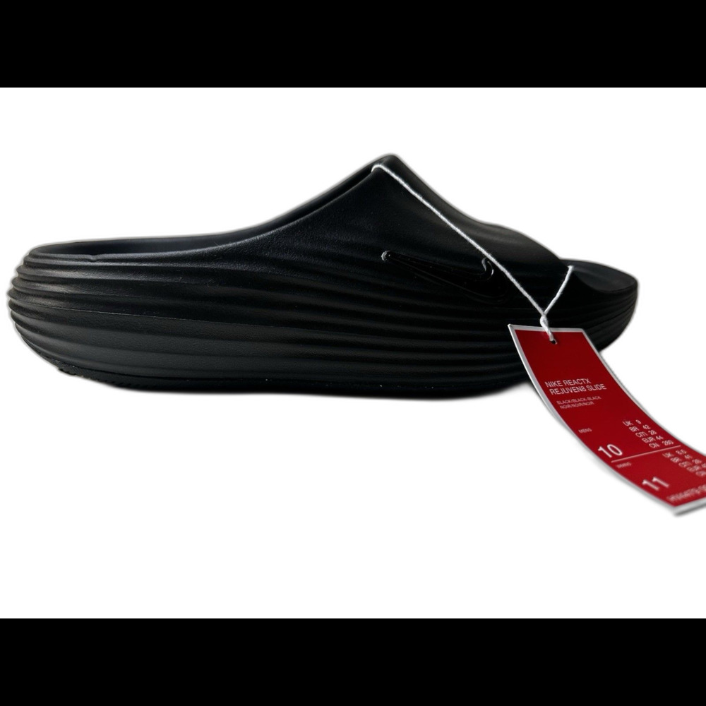 NWT Nike ReactX Rejuven8 Slides Black Men's 10 Women's 11